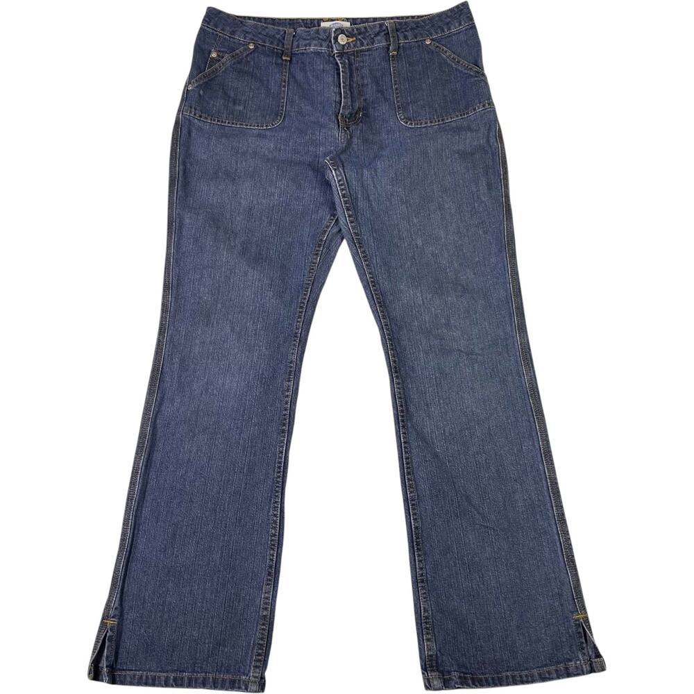 Old Navy Mid Rise Flared Leg Jean Dark Wash Women's 14 Y2K Western Streetwear